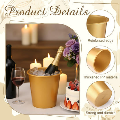 Layhit 48 Pcs Plastic Ice Buckets for Parties 3 Liters Wine Bucket Portable Ice Holder Disposable Wine Cooler for Party Wedding Party Beverages Champagne Soda and Beer(Black)