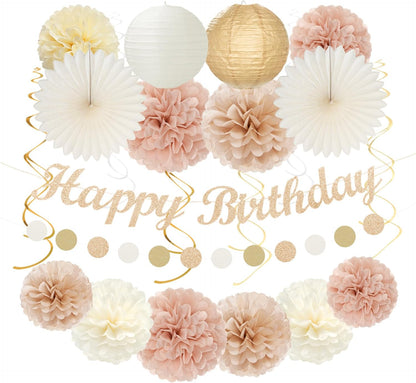 2026 Blue Class-Congratulations Prom Graduation Party-Decorations - 22pcs High School College Grad Supplies Decor,Royal Navy White Silver Tissue Pom Poms Streamers, Paper Flowers Lanterns Hugmoon