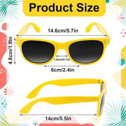 NEBURORA 6 Pack Black Sunglasses Bulk Retro Black Shades Party Sunglasses for Adult Men Women Summer Beach Party Accessories