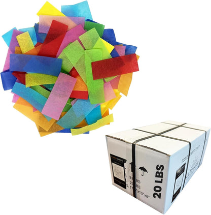 Ultimate Confetti, Multicolor Biodegradable Confetti - Rectangular Fluttering Tissue Paper Confetti for Cannon and Launcher use - Best for Holidays, Birthday, Wedding, and Parties - 1 lb, 16 oz