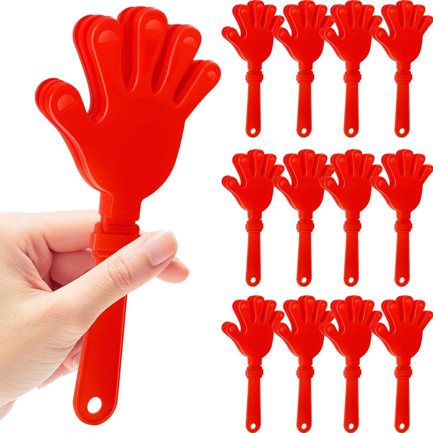 12 Pcs Hand Clappers Noisemakers 7.5 Inch Clappers Noisemakers Plastic Hand Clappers for Birthdays Game Football Sporting Events Cheers Supplies Dance Basketball Football Noisemakers(Yellow)