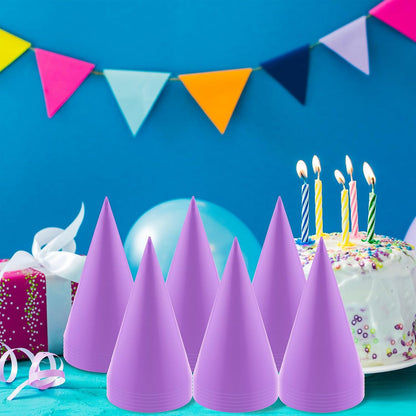 24 PCS Party Cone Hats DIY Birthday Paper Cone Hats for Kids and Adults Birthday, Baby Shower, Bridal Shower
