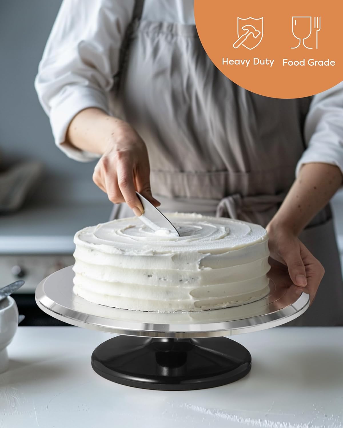 Kootek Aluminium Alloy Revolving Cake Stand 12 Inch Rotating Cake Turntable for Cake, Cupcake Decorating Supplies for Mother's Day