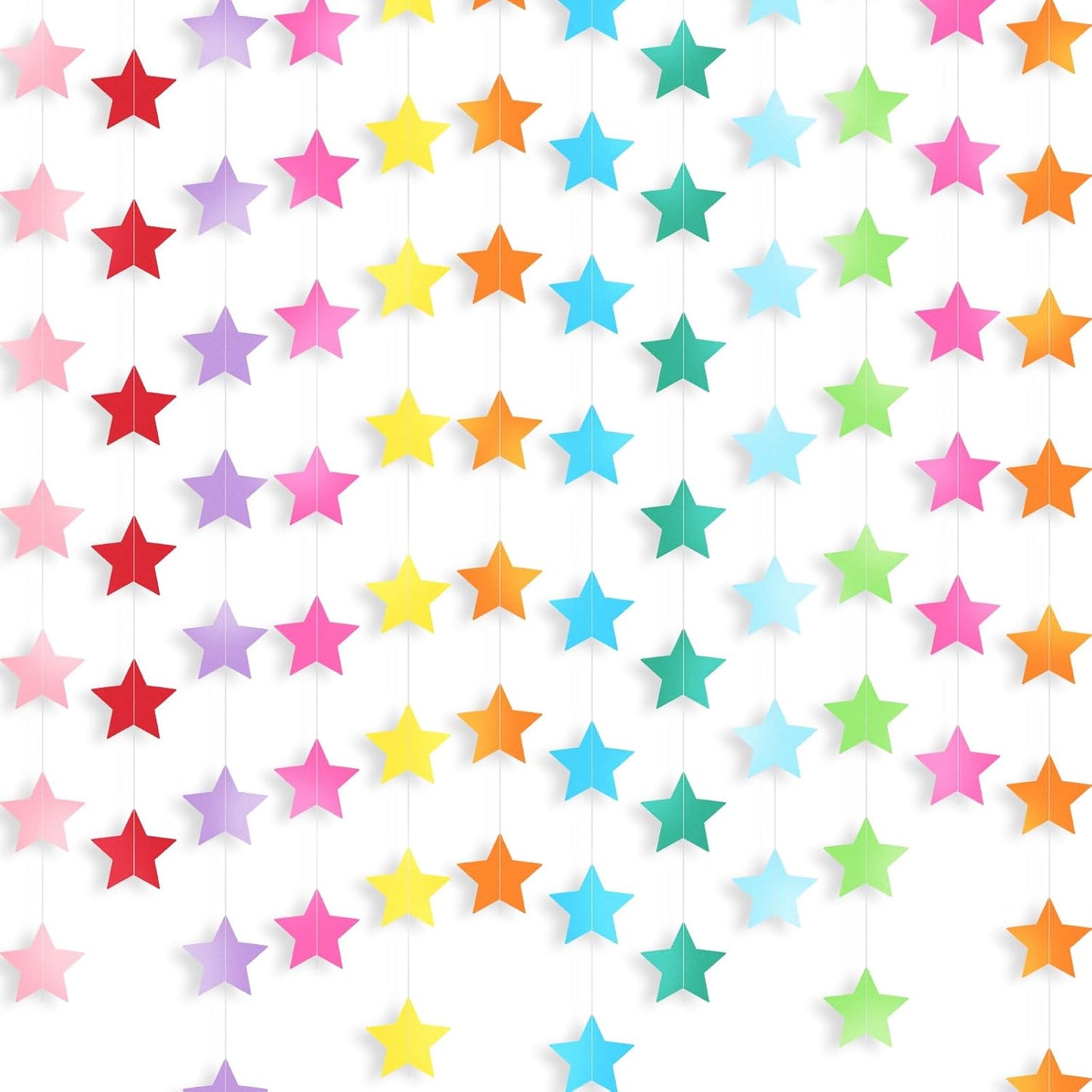 Patelai Glitter Star Garland Banner 2026 Graduation Decor 130 Feet Star Hanging Banner Twinkle Backdrop for Party Birthday Classroom Wedding Supplies(Gold)