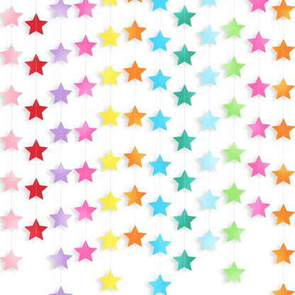 Patelai Glitter Star Garland Banner 2026 Graduation Decor 130 Feet Star Hanging Banner Twinkle Backdrop for Party Birthday Classroom Wedding Supplies(Gold)