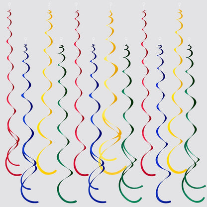 36 Pcs Blue Hanging Swirl Decorations Ombre Royal Blue White Felt Swirl Streamer Spiral Ceiling Garland for Birthday Wedding Baby Shower Graduation Under The Sea Nautical Ahoy Achor Party Supplies