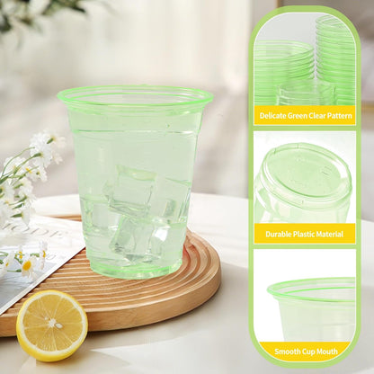 50 Pack Black Clear Plastic Cups 12 oz Disposable Drinking Cups for Wedding Black Birthday Party Supplies