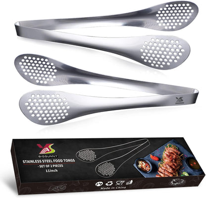 MSY BIGSUNNY 9 inch Buffet Tongs, Set of 2 Stainless Steel Food Serving Tongs