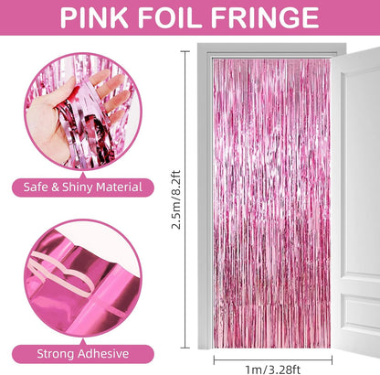 Silver Fringe Curtain Party Streamers, 12 Pack 3.3ft x 8.2ft Foil Curtain Backdrop Tinsel Foil Fringe Curtains Photo Booth Backdrop Streamer for Birthday, Wedding, Baby Shower, Disco Party