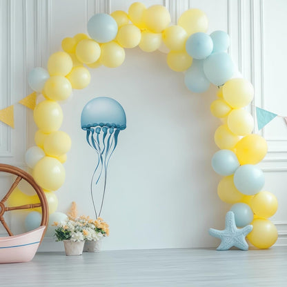 RUBFAC 87pcs Metallic Blue Silver Balloon Garland Arch Kit, 18 12 10 5 Inch Blue Silver Confetti Latex Party Balloons for Birthday Graduation Baby Shower Decoration
