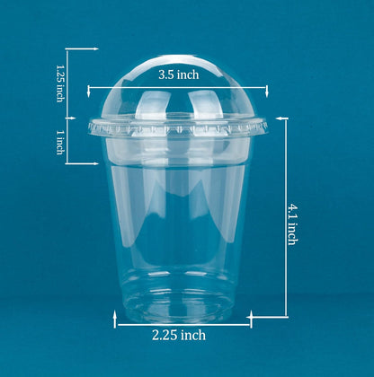 Golden Apple Cup series, 9oz Clear Plastic cups with Flat lids no hole 50sets