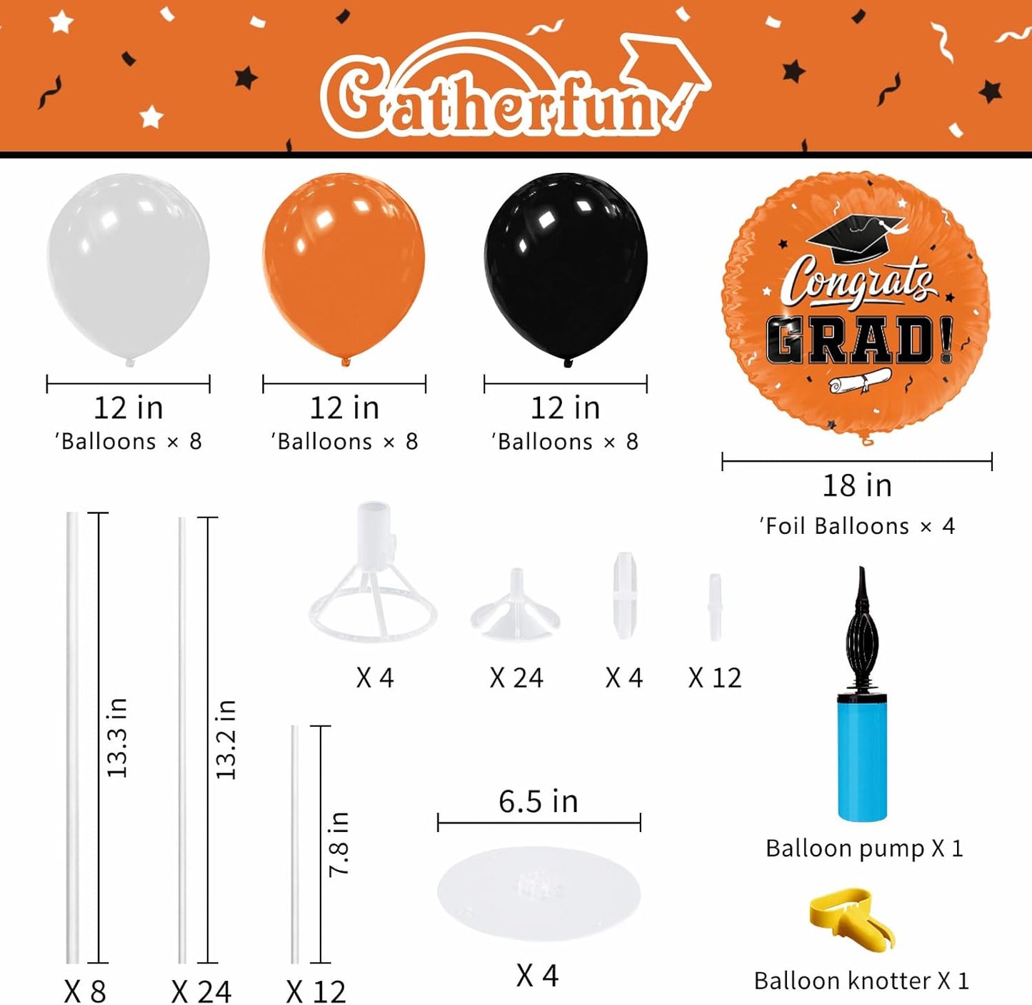 Graduation Decorations - 4 Set Balloon Stands, Class of 2026 Congrats Grad Table Centerpieces for Graduation Party Supplies(Gold& Black)