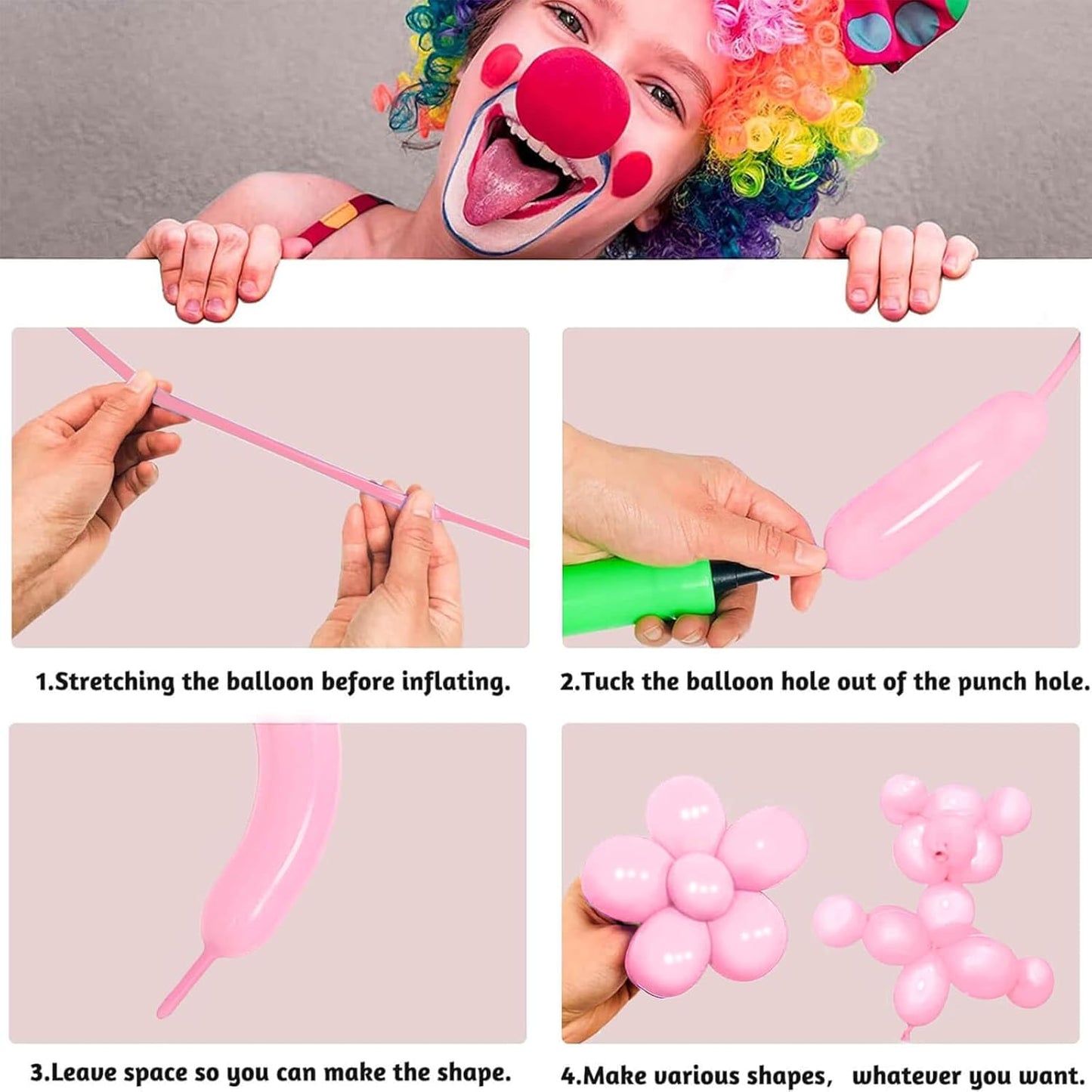 260 Balloons Clear, Thickening Long Balloons for Tying Arch, Twisting Latex Animals Magic Modeling Skinny Birthday Balloon for Kid‘s Party Wedding Decoartion Supply 100pcs