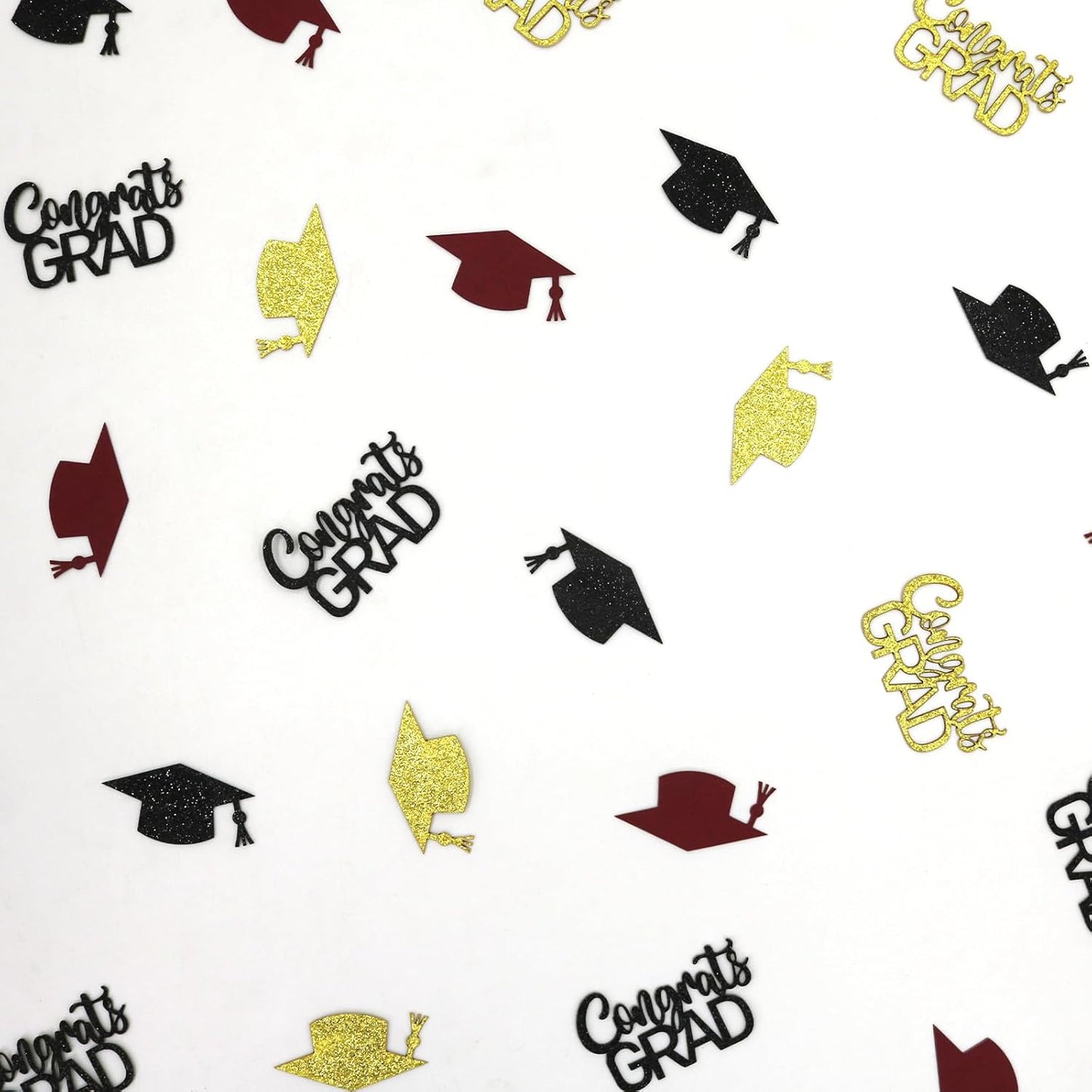 200PC Gold Graduation Confetti Class of 2026 Congrats Grad Confetti for Table Grad Cap Scatters for Graduation party decorations 2026