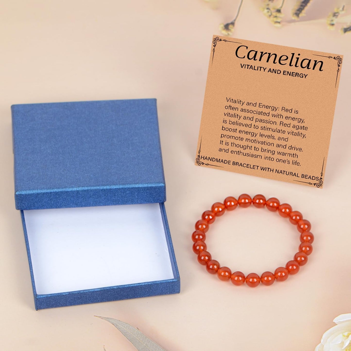 LPBeads Handmade Natural Gemstone Stretch Elastic Bracelet Healing Crystal Round Stone Beads Jewelry Gifts for Women Men