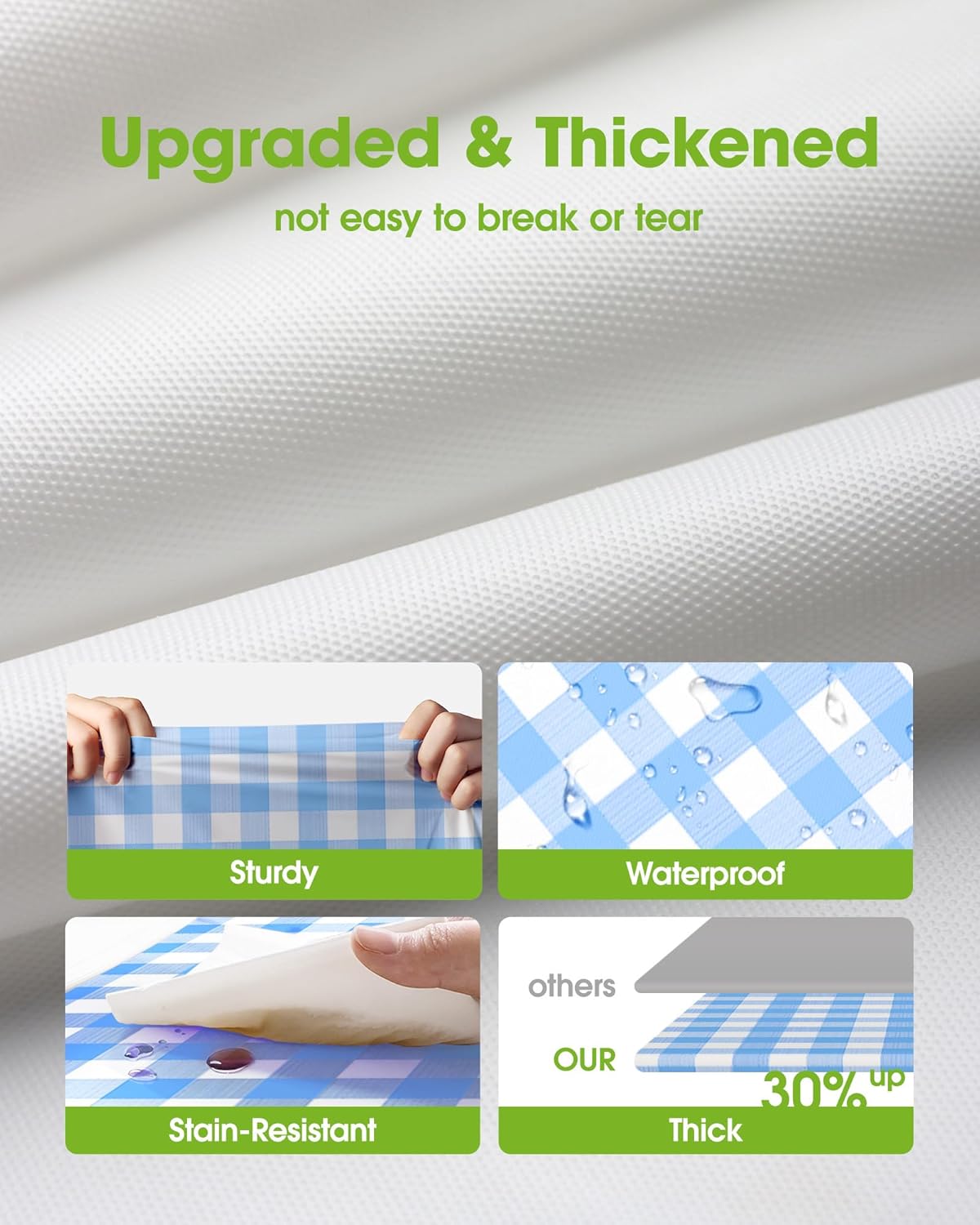 Pureegg Plastic Table Cloth Disposable 8 Pack, 54 x 108 Inch Table Cloths, Party, Picnic, Wedding, Decorative Tablecloths, Rectangle, White Plastic Cover, Leakproof & Sturdy, White