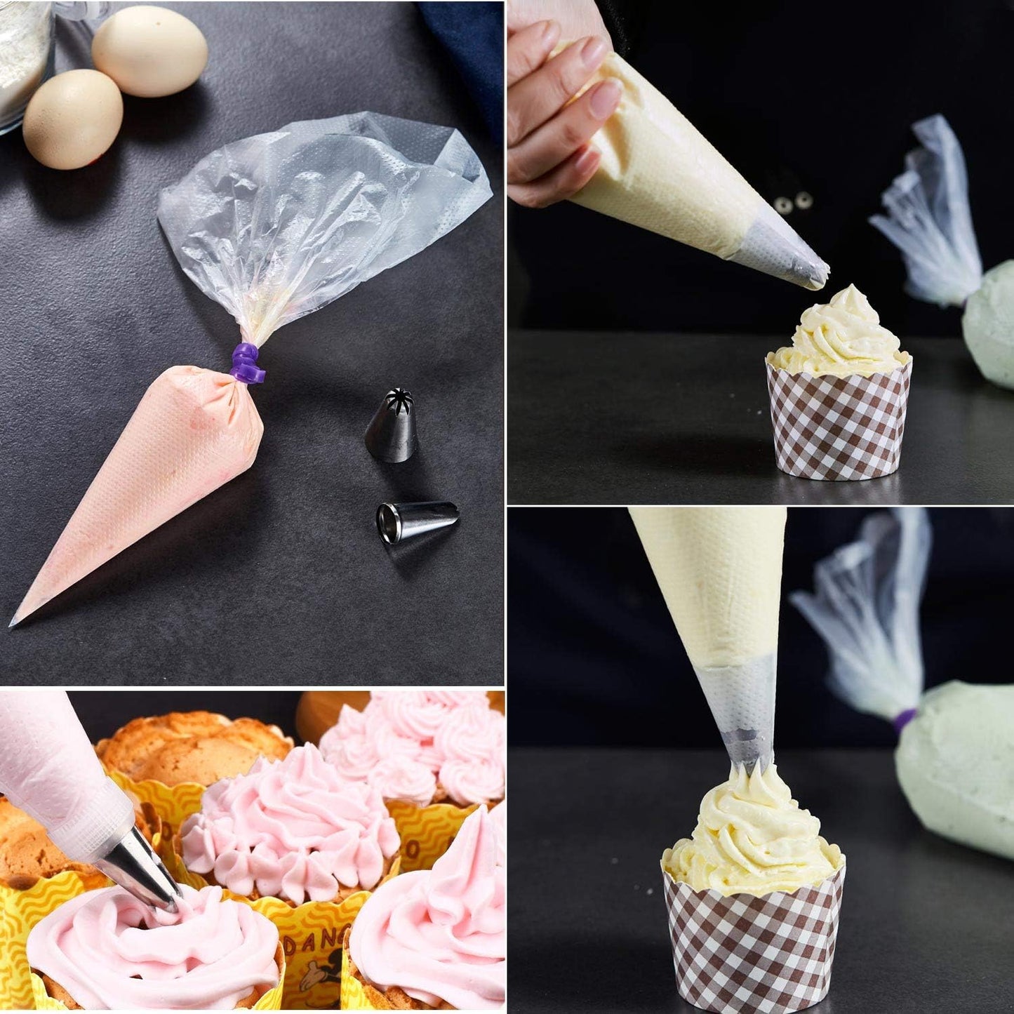 400 Pcs Piping Bags Disposable 12 Inch Anti-Burst Pastry Bags, Tipless Icing Piping Bag for Cake, Cream Frosting and Cookie Decoration Supplies