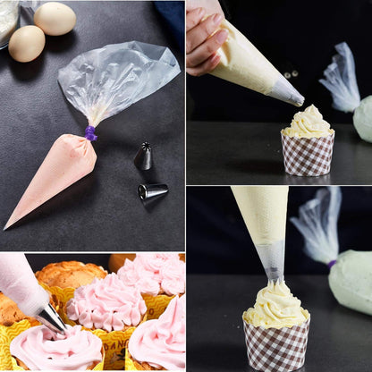 400 Pcs Piping Bags Disposable 12 Inch Anti-Burst Pastry Bags, Tipless Icing Piping Bag for Cake, Cream Frosting and Cookie Decoration Supplies