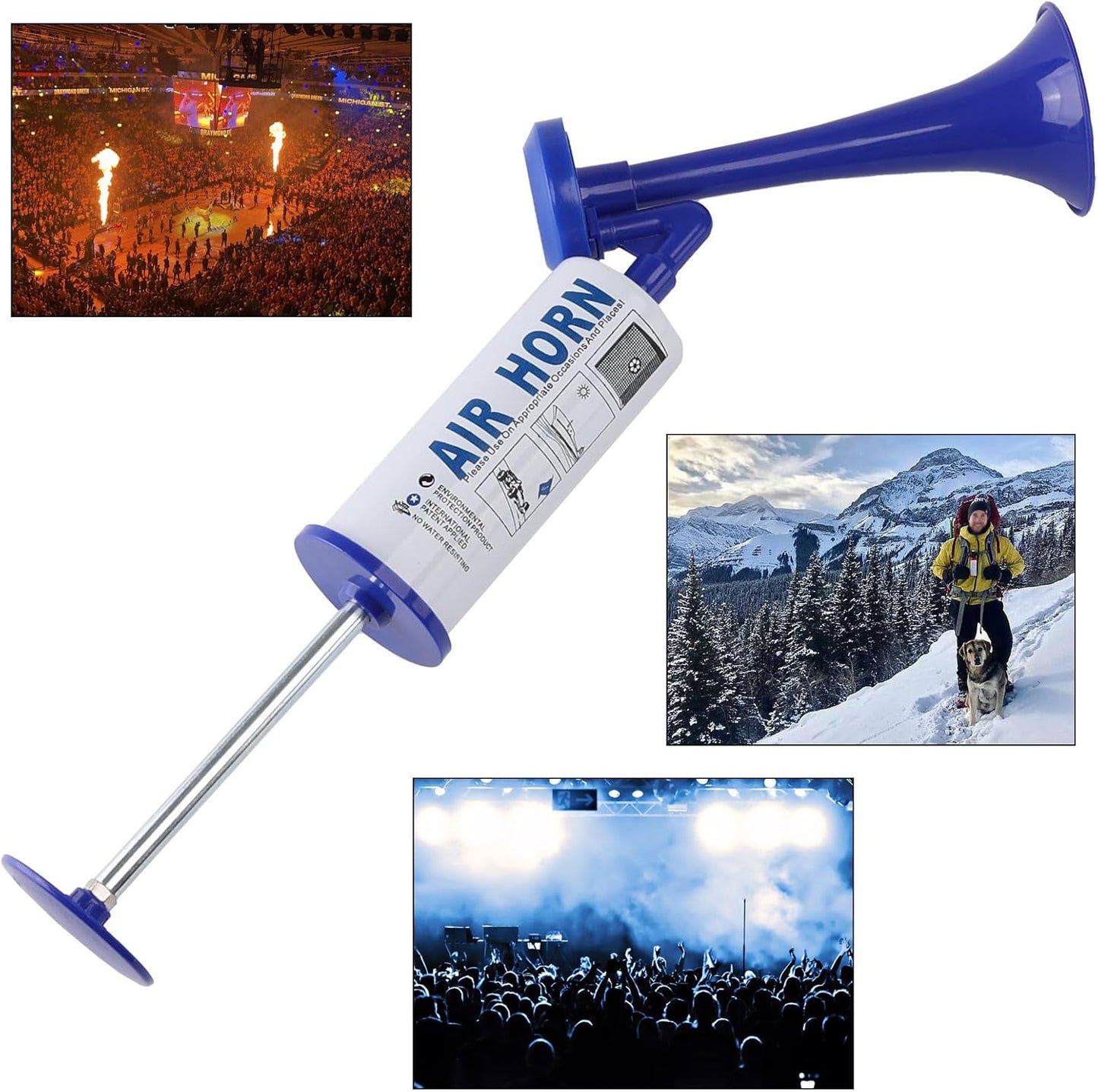 Air Horn for Boat Graduation Party Sports Events Beer Horns Dog Air Horn Self Defense Portable Air Pump Horn(ABS large handheld horn)