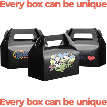 UnicoPak 30 Pack Party Favor Boxes Treat Boxes, White Gable Gift Boxes for Party Favors Goodies Cookies Treats Candies Meals Lunch, 6.5x3.5x3.5 Inches