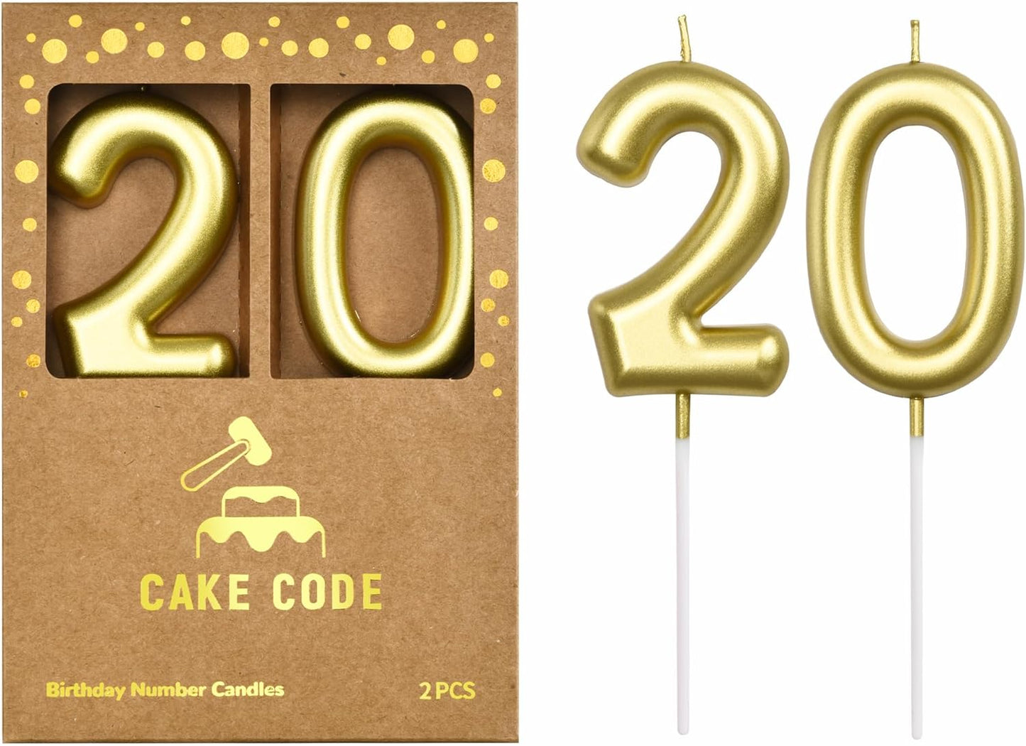 2.76 Inch Classical Gold 5 Number Birthday Candles, Gold Number Candles, Cake Number Candles, Party Celebration