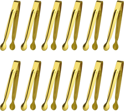 Small Serving Tongs,Ice Tongs,Sugar Tongs,Kitchen Tiny Tongs for Appetizers,12 PCS(6 Inch)