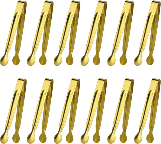 Small Serving Tongs,Ice Tongs,Sugar Tongs,Kitchen Tiny Tongs for Appetizers,12 PCS(6 Inch)