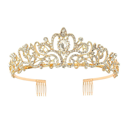 Tiara Crown for Women, Headband Hair Accessories for Birthday Wedding Party Costume Pink