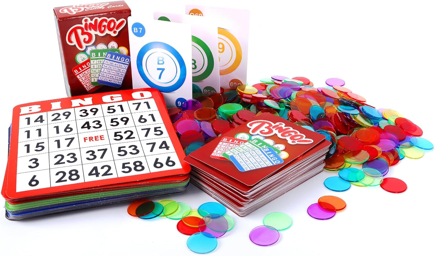 GSE Games & Sports Expert Complete Bingo Game Set with 50 Bingo Cards, 500 Chips, Calling Cards Deck, Party Fun Game for Adults, Seniors, Family Gatherings, Classroom Activities, Large Groups