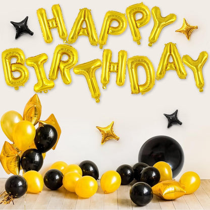 Happy Birthday Balloons Banner, Foil Balloon Personalized Name Letters Balloons Sign Birthday Party Decorations for Women Men Boys Girls Cream