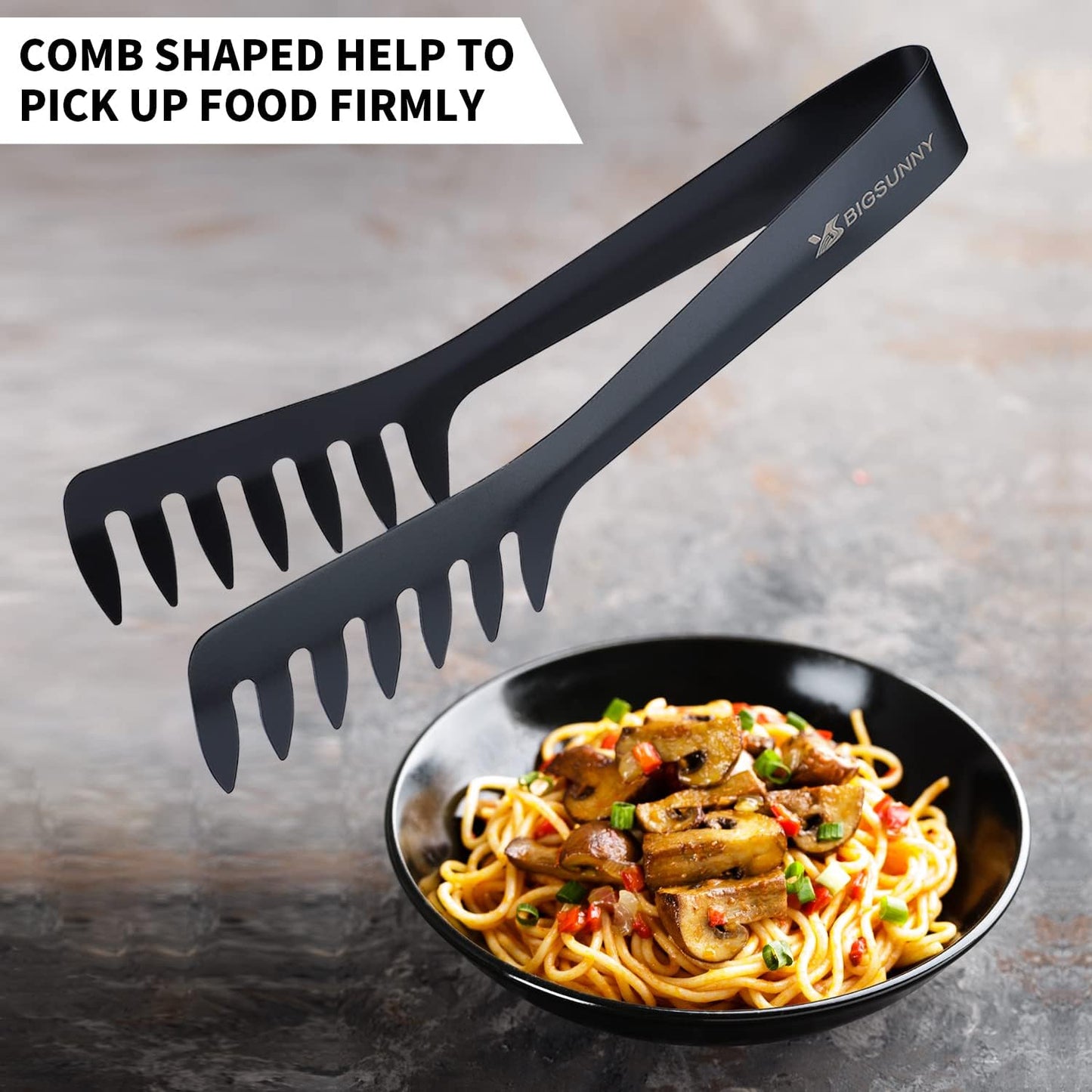 MSY BIGSUNNY 2 Pack Pasta Tong, Stainless Steel Food Tong Serving Tong, Spaghetti Tong