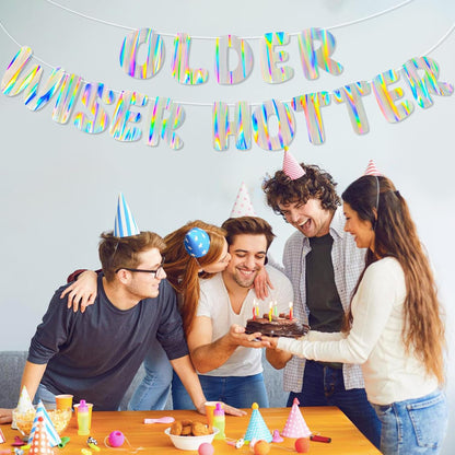 Iridescent Welcome Back We Missed You So Much Banner, Holographic Welcome Back Decorations, Pre-Strung Welcome Home sign for Office Party, Family Gathering, Back to School, Military Homecoming