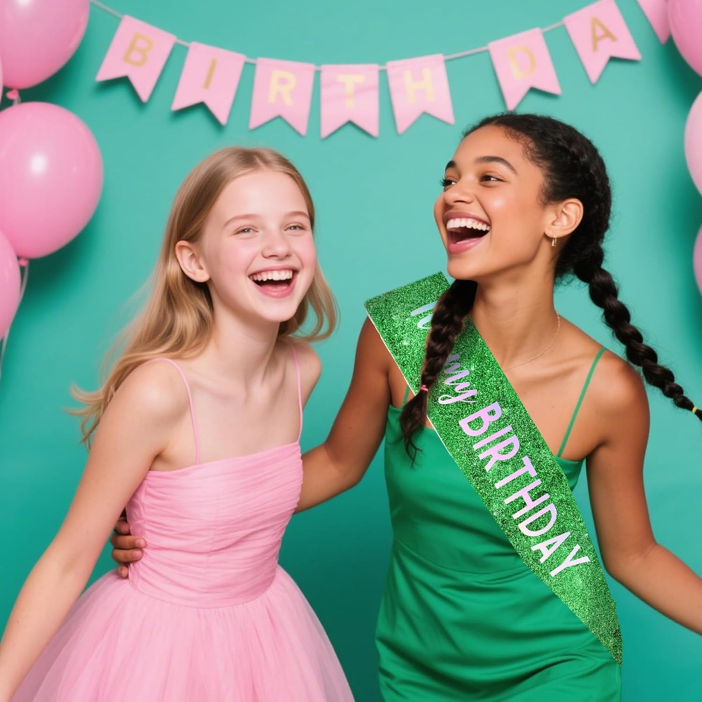 It's My Birthday Sash Black Glitter Sash with Hot Pink Foil Happy Birthday Decorations for Women Girls Men Boys Black Party Decorations