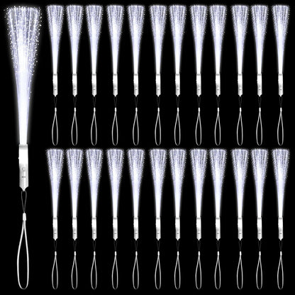 12 Pack Blue Glow Fiber Optic Wands Bulk Light Up Wand Glow Sticks with 3 Light Modes for Mardi Gras Carnival 4th of July Halloween Bar Concert Birthday Party Favors