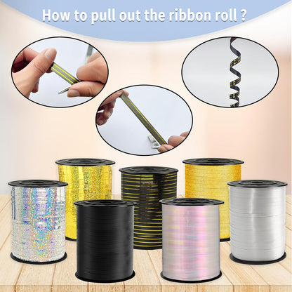 White Curling Ribbon, 500 Yard White Ribbon, Curling Ribbon, 1/5" Ribbon Curling for Present Wrapping, Balloon Ribbon, Birthday, Party, Festival, Florist Flowers Decoratio, Art Craft