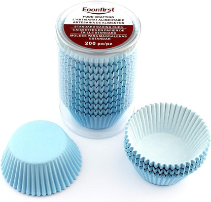 Standard Size Baking Cups Food-Grade Greaseproof Paper Cupcake Liners 200 Pcs (Natural)