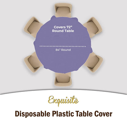12-Pack Premium Plastic Tablecloth 54in. x 108in. Rectangle Table Cover - Dark Blue - Colors B