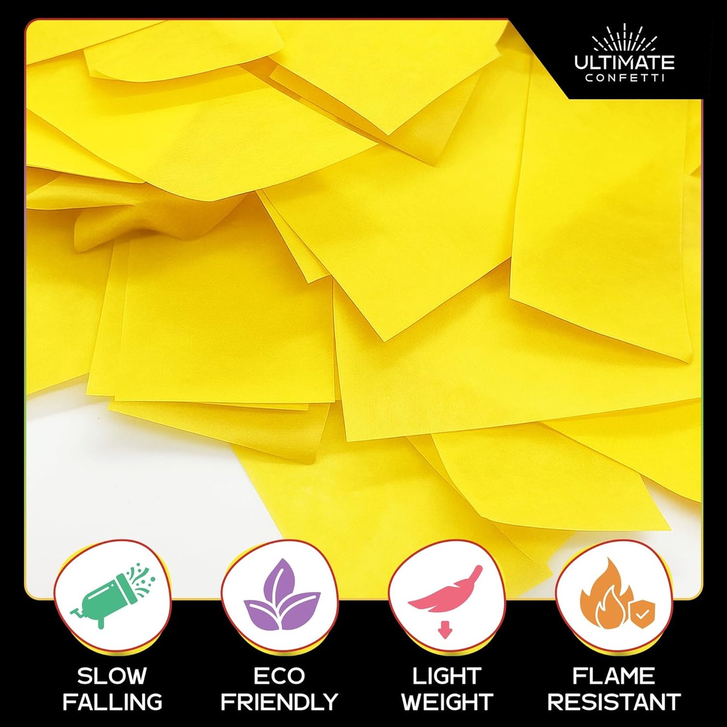 Ultimate Confetti, Multicolor Biodegradable Confetti - Rectangular Fluttering Tissue Paper Confetti for Cannon and Launcher use - Best for Holidays, Birthday, Wedding, and Parties - 1 lb, 16 oz