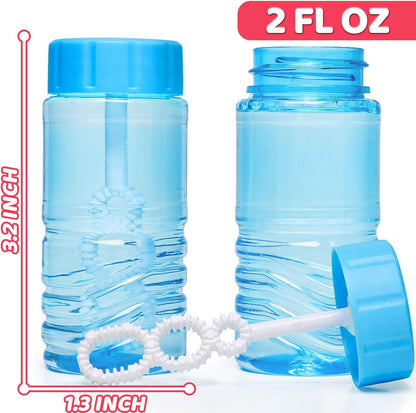 Bulk Neon Bubble Solution Bottles - Lid-Attached Wands, Party Favor Set in Display Box, 60 Pcs | Birthday Decor, Goody Bag Stuffers Supplies, Pinata Fillers, Carnival & Summer Outdoor Toy Gift for Kid