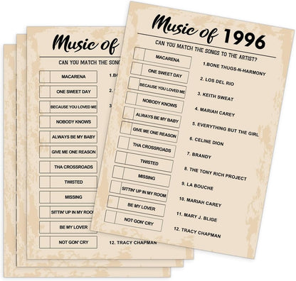 QUPT 40th Birthday Party Games, Movies in 1986 Games, Birthday Party Supplies for Adults, Fun 1986s Party Game，Pack of 30 Cards
