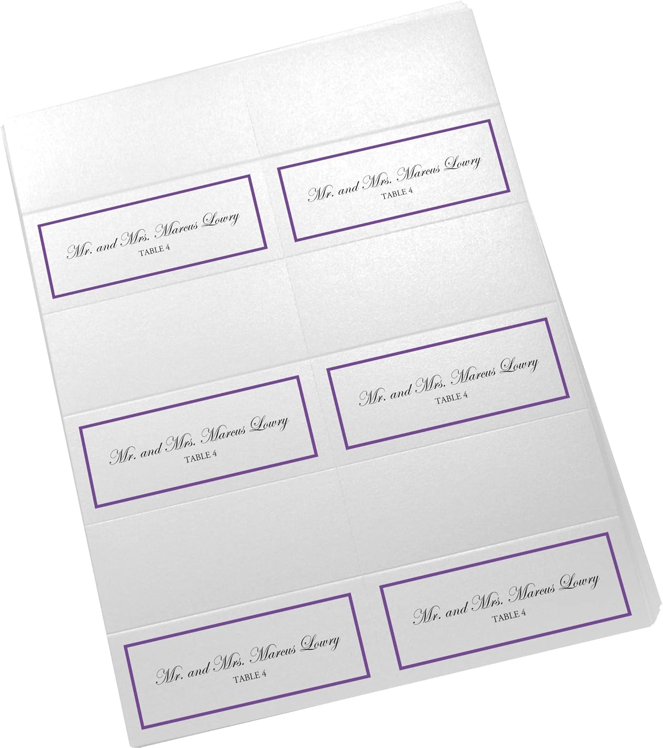 Single Line Border Printable Place Cards, Gold (Choose Color), Set of 60 (10 Sheets), Laser & Inkjet Printers - Wedding, Party, Dinner, and Special Events - Made in the USA