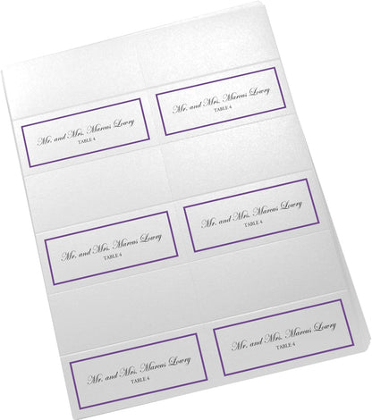 Single Line Border Printable Place Cards, Gold (Choose Color), Set of 60 (10 Sheets), Laser & Inkjet Printers - Wedding, Party, Dinner, and Special Events - Made in the USA