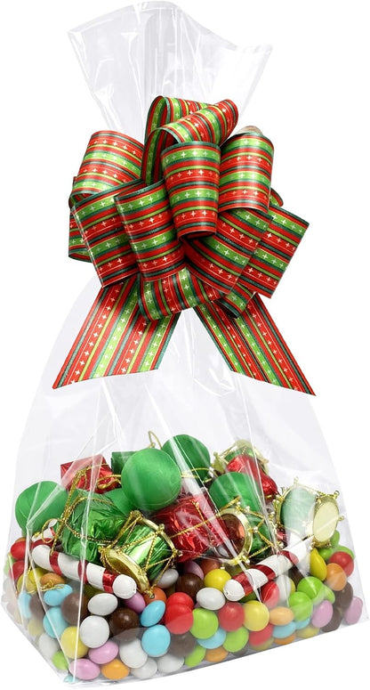 Gusseted Flat Bottom Cellophane Bags with Paper Insert 50Pcs 4x2x8 Inches Smore Bags