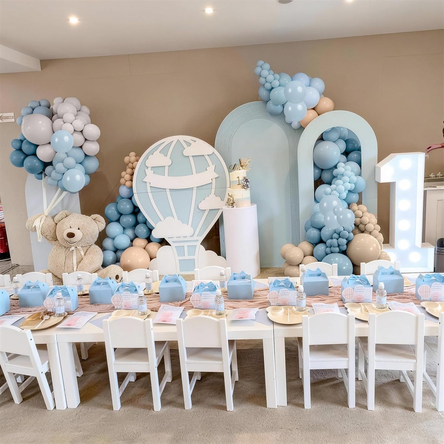 Blue Silver Balloons Set, 12 Inch Blue and Silver Balloons Dark Navy and Confetti Party Latex Balloon, Macaron Metallic Baby Blue Mixed Balloon for Birthday Graduation Baby Shower Wedding Retirement