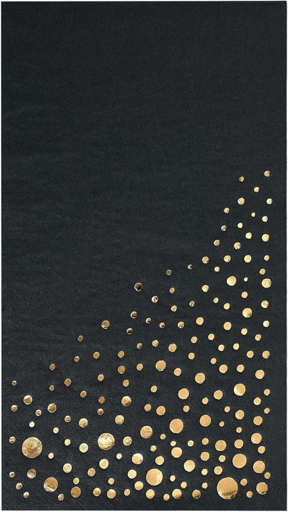 Stylish Gold Dinner Napkins, 100 White and Gold Napkins, Disposable Party Napkins, 7.5x4.25 Inch Wedding Napkins for Reception, 3-Ply Dinner Napkins, Disposable Napkins for Party, Gold Paper Napkins