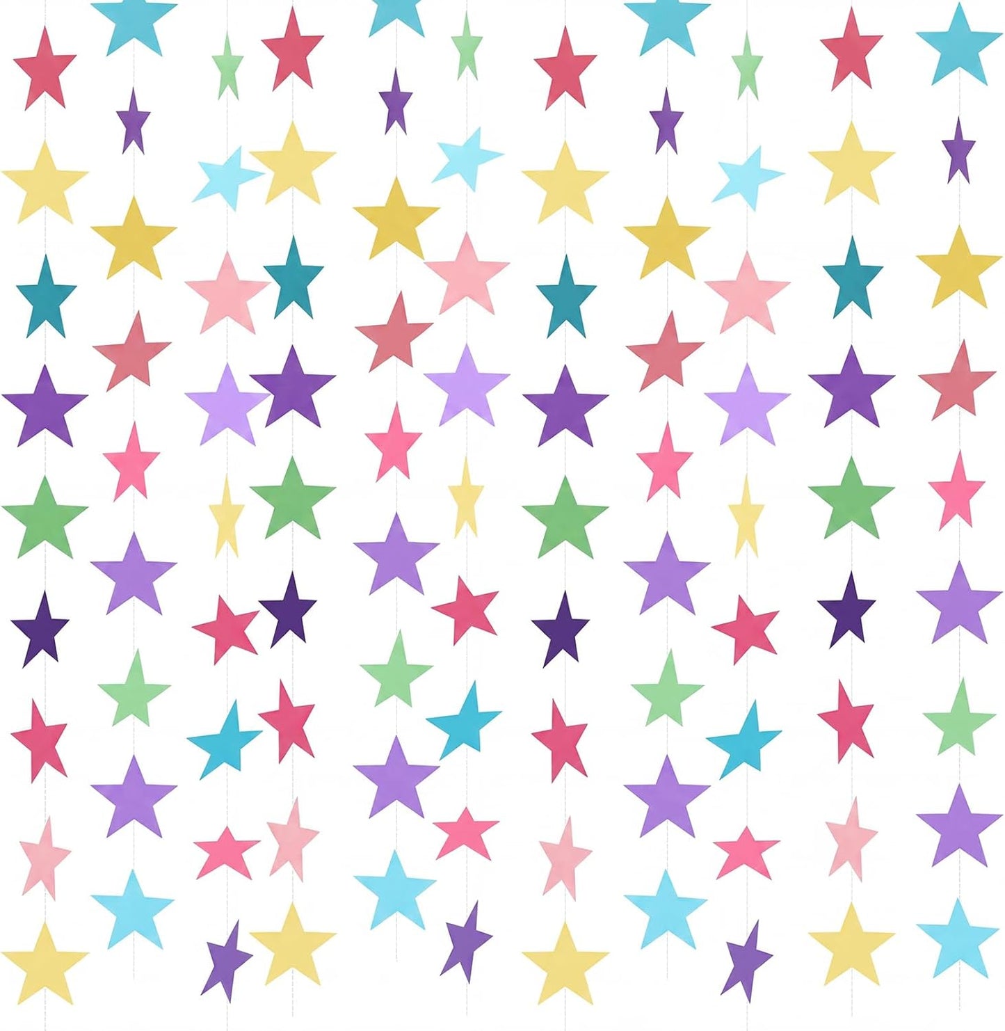 Patelai Glitter Star Garland Banner 2026 Graduation Decor 130 Feet Star Hanging Banner Twinkle Backdrop for Party Birthday Classroom Wedding Supplies(Gold)