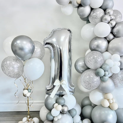 Silver Confetti Balloons 12 inch, Clear Latex Balloon 50pcs Party Balloons for Wedding Bridal Shower Engagement Graduation Birthday Party Decorations