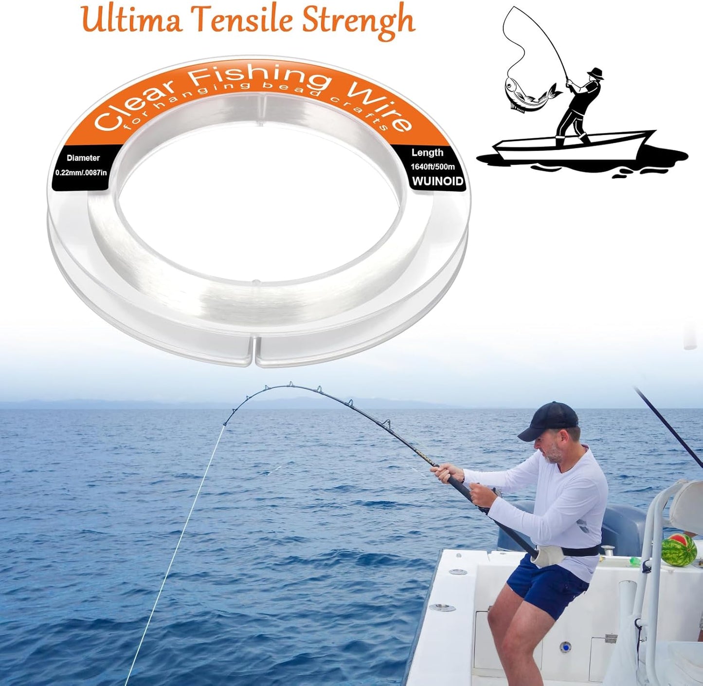 Clear Fishing Line Wire 755 ft, Invisible Monofilament Fishing Line Wire, Nylon String for Hanging Balloons Garland Crafts Picture Decorations, Clear String Threads Cords WUINOID