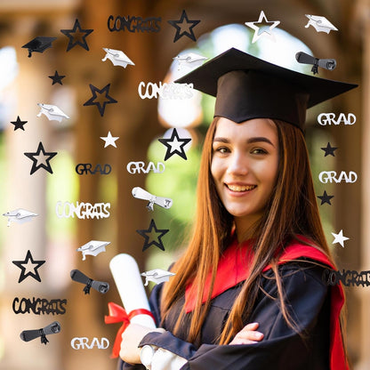 Gold and Black Graduation Confetti 2026, 1000 Pcs Congrats Grad Confetti Class of 2026 Party Table Centerpiece for 2026 Graduation Party Decorations