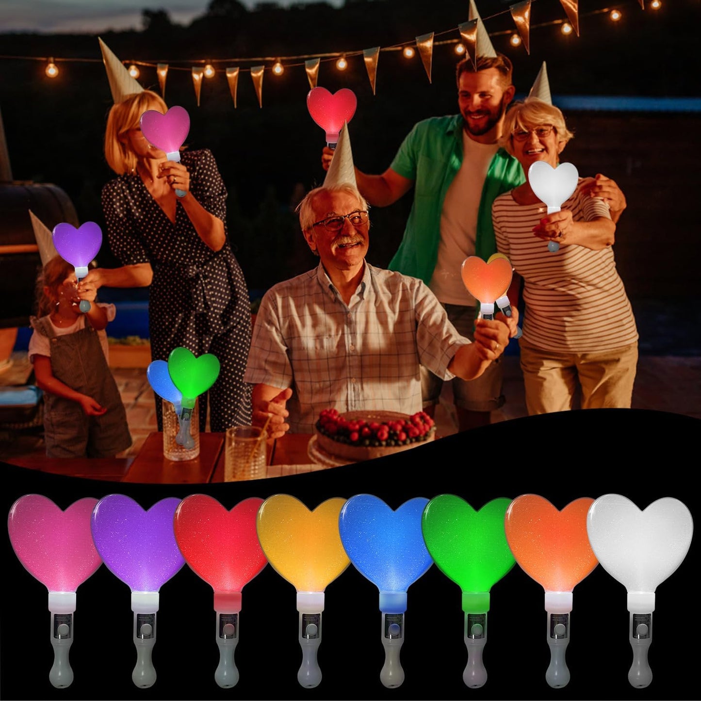 M.best 24Pcs Glow Sticks Party Packs, Glow in The Dark Party Supplies, LED Light Up Wands Sticks Party Favors for Wedding, Raves, Concert, Camping, New Year, Carnival, Halloween